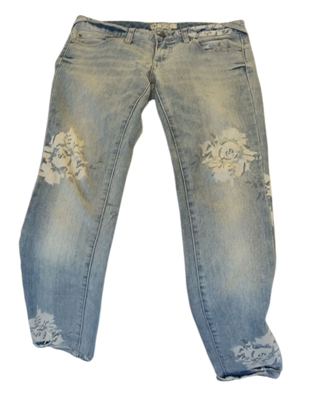 Free People Magnolia Print Light Wash Skinny Ankle Jeans, size 26 - Picture 16 of 16